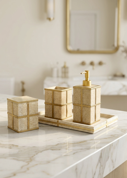 Axia Bathroom Set - Beige (Set of 4)