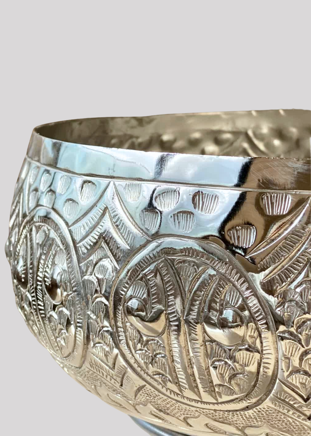 Naksh Silver Oval Urli - Medium