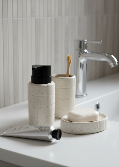 Stria Bathroom Set - Beige (Set of 3)