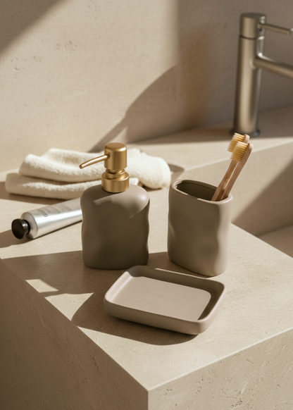 Lucent Bathroom Set - (Set of 3) Beige