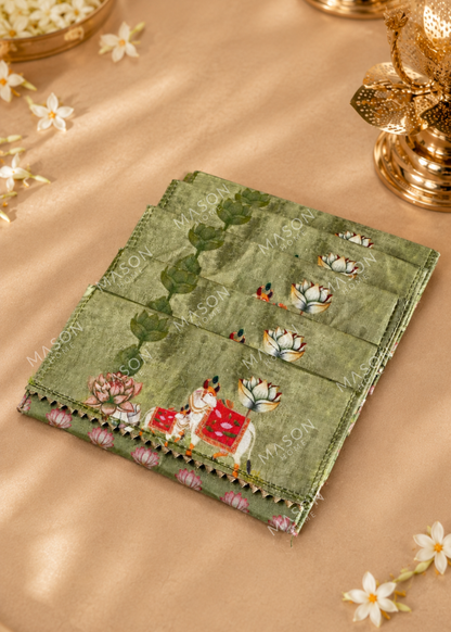 Festive Vrindavan Shagun Envelopes - Green (Set of 5)