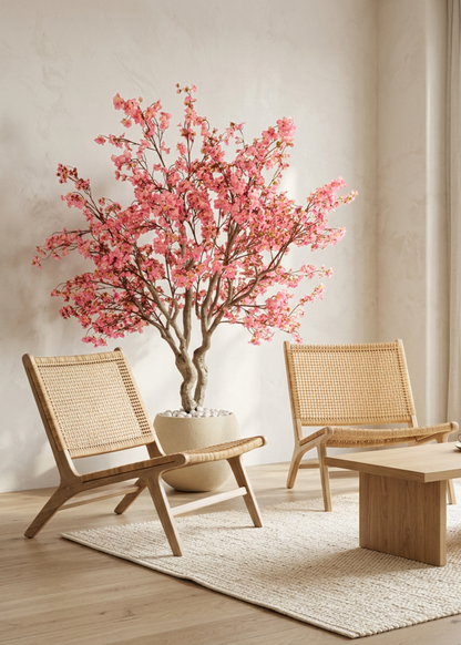 Artificial Blush Cherry Blossom Plant - 6.5 Feet