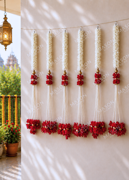 Festive Shahana Floral Latkan - Set of 6