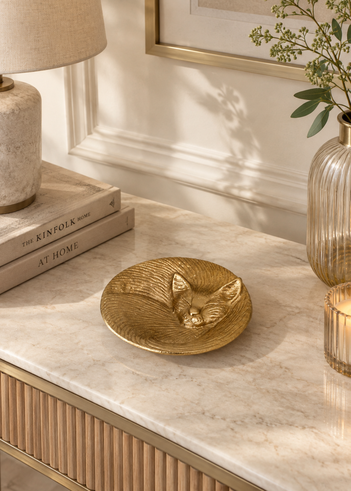 Felina Gold Cat Trinket Tray