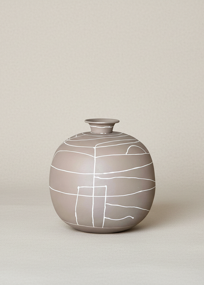Dune Obsidian Vase - Beige (Small)