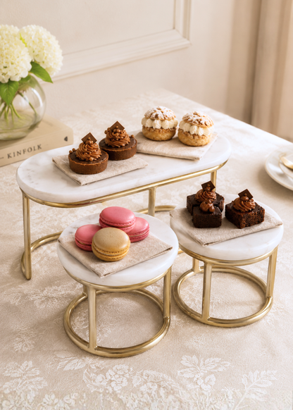 Soho Trio Marble Cake Stand -Set of 3