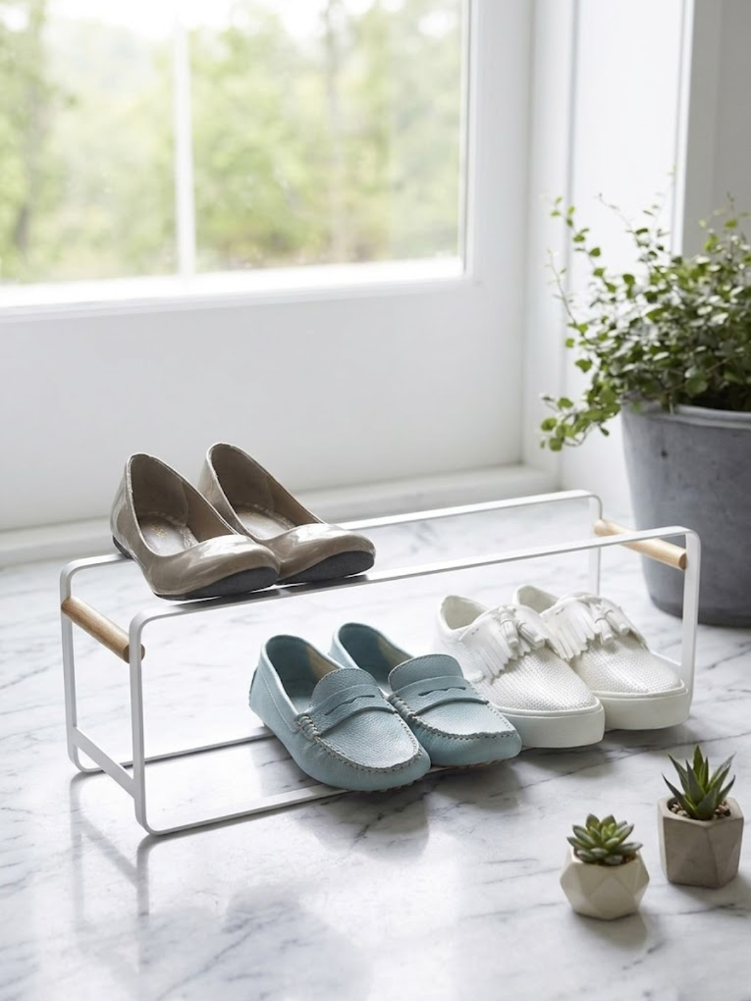 Stackable Shoe Rack - White