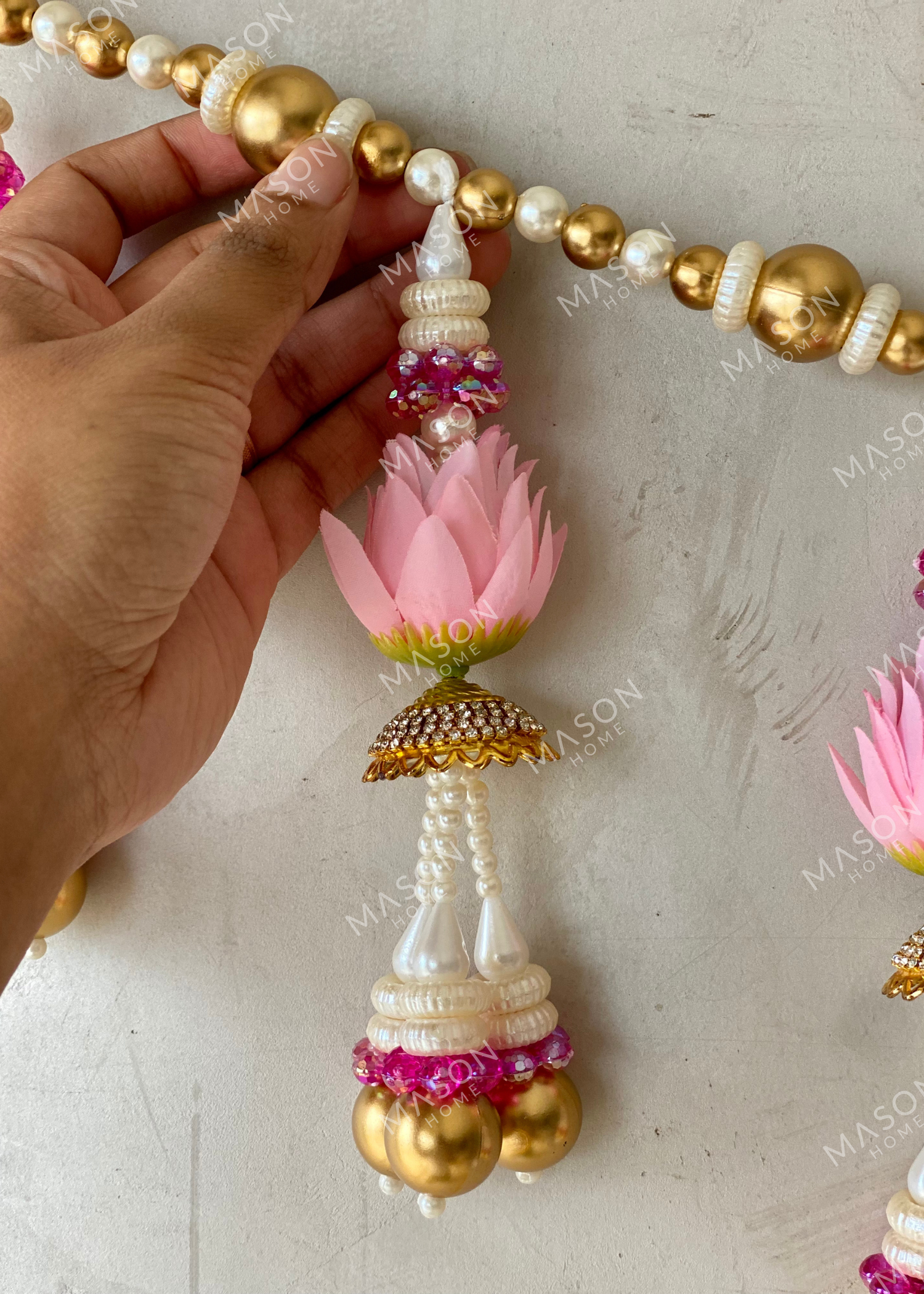 Festive Pink Lotus Toran