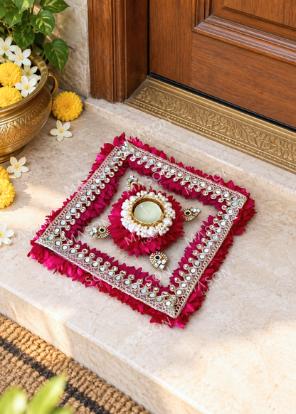 Festive Meher Floral Diya Rangoli