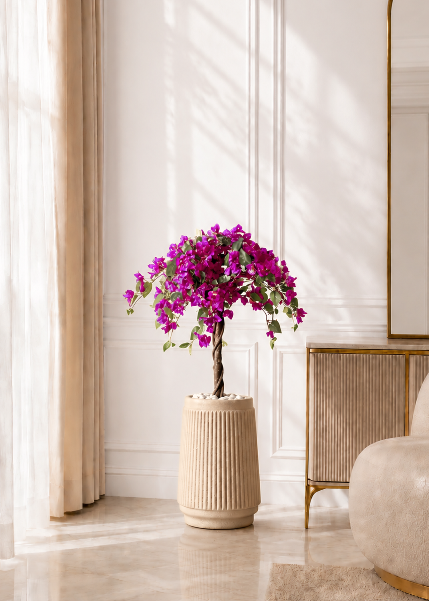 Artificial Purple Bougainvillea Plant - 3 Feet