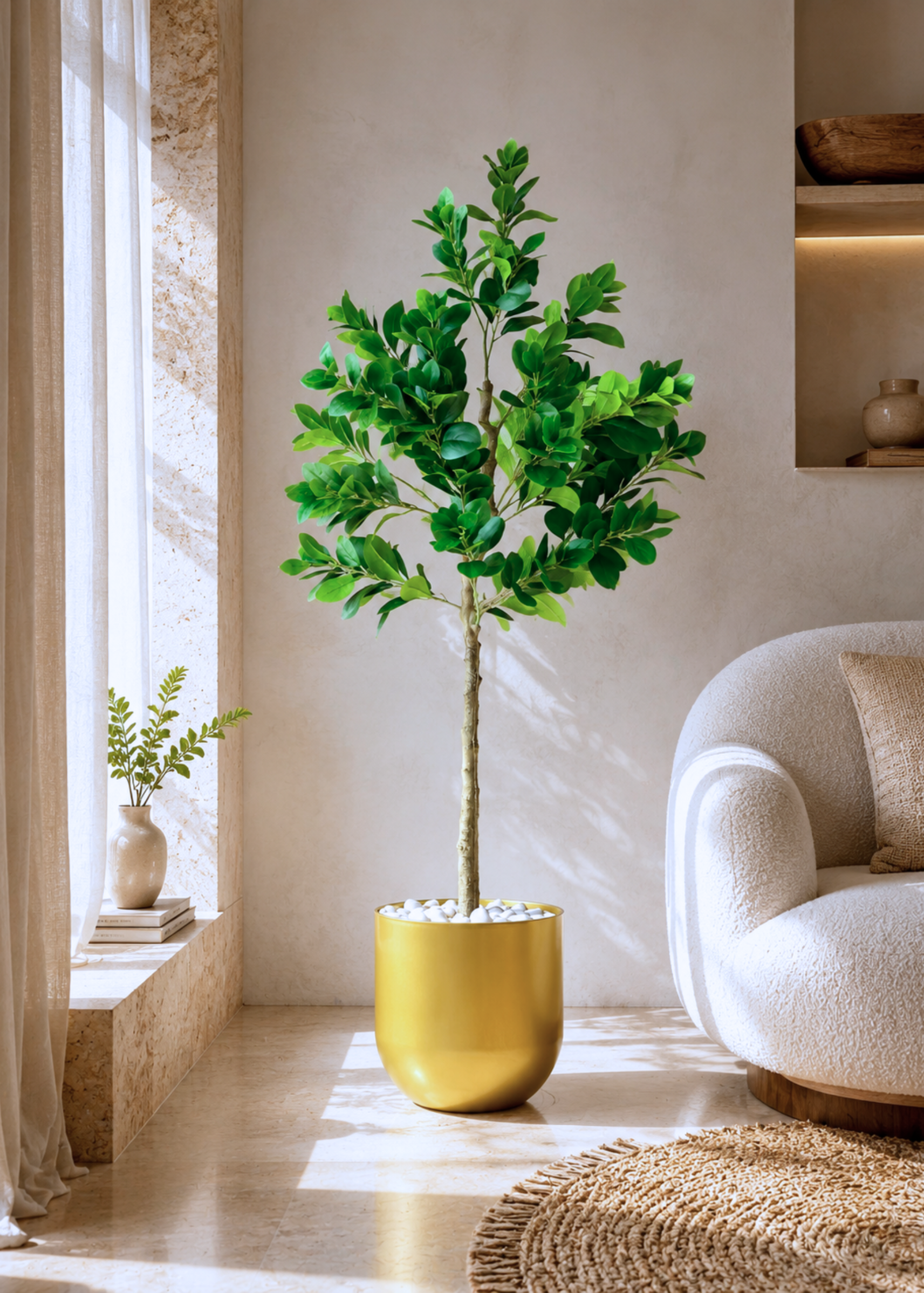 Artificial Serene Peperomia Plant  - 5 Feet