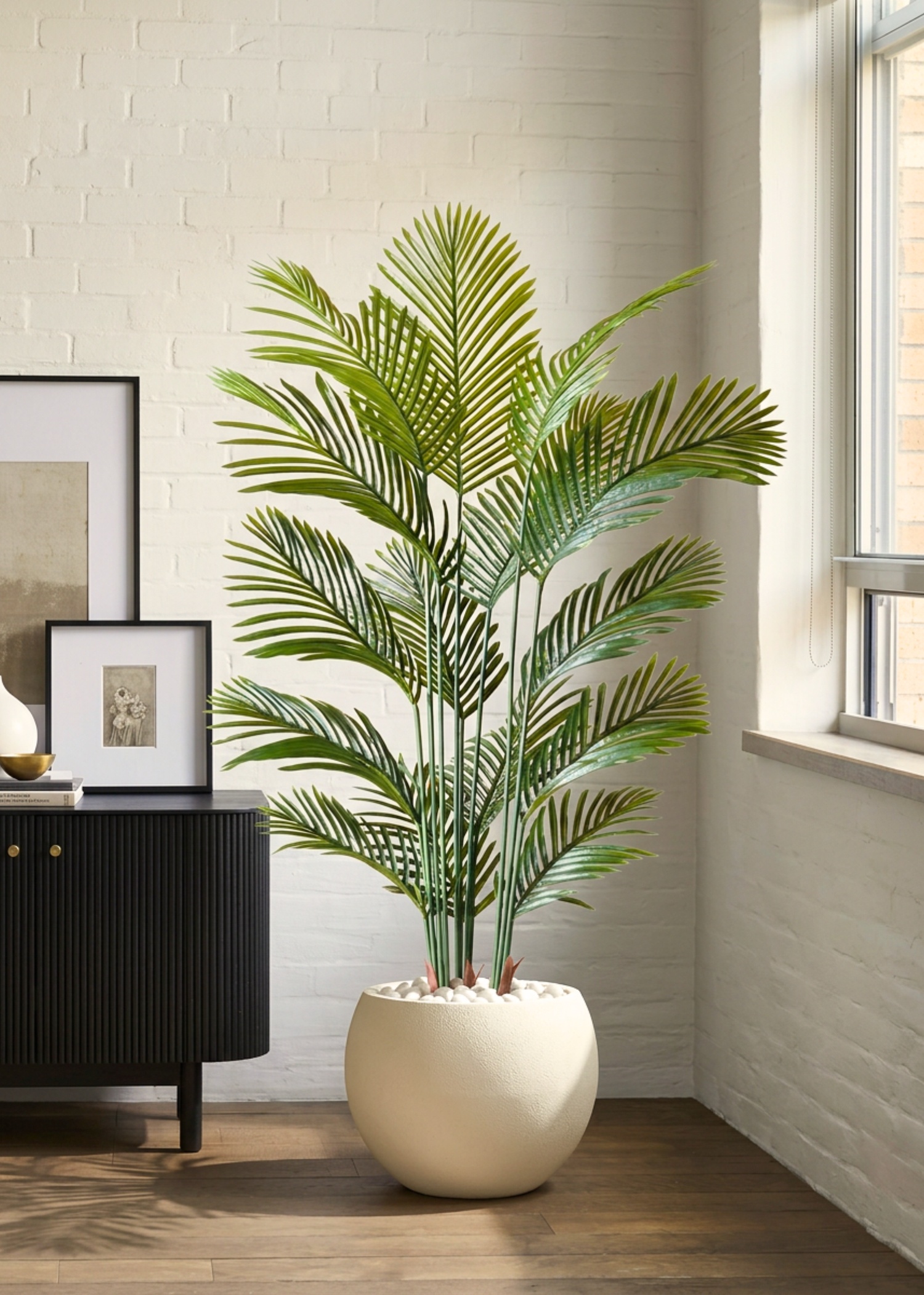 Artificial Lush Green Areca Palm Plant - 5 Feet
