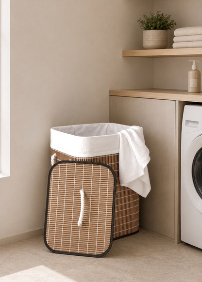 Baskora Laundry  Basket - White &amp; Brown