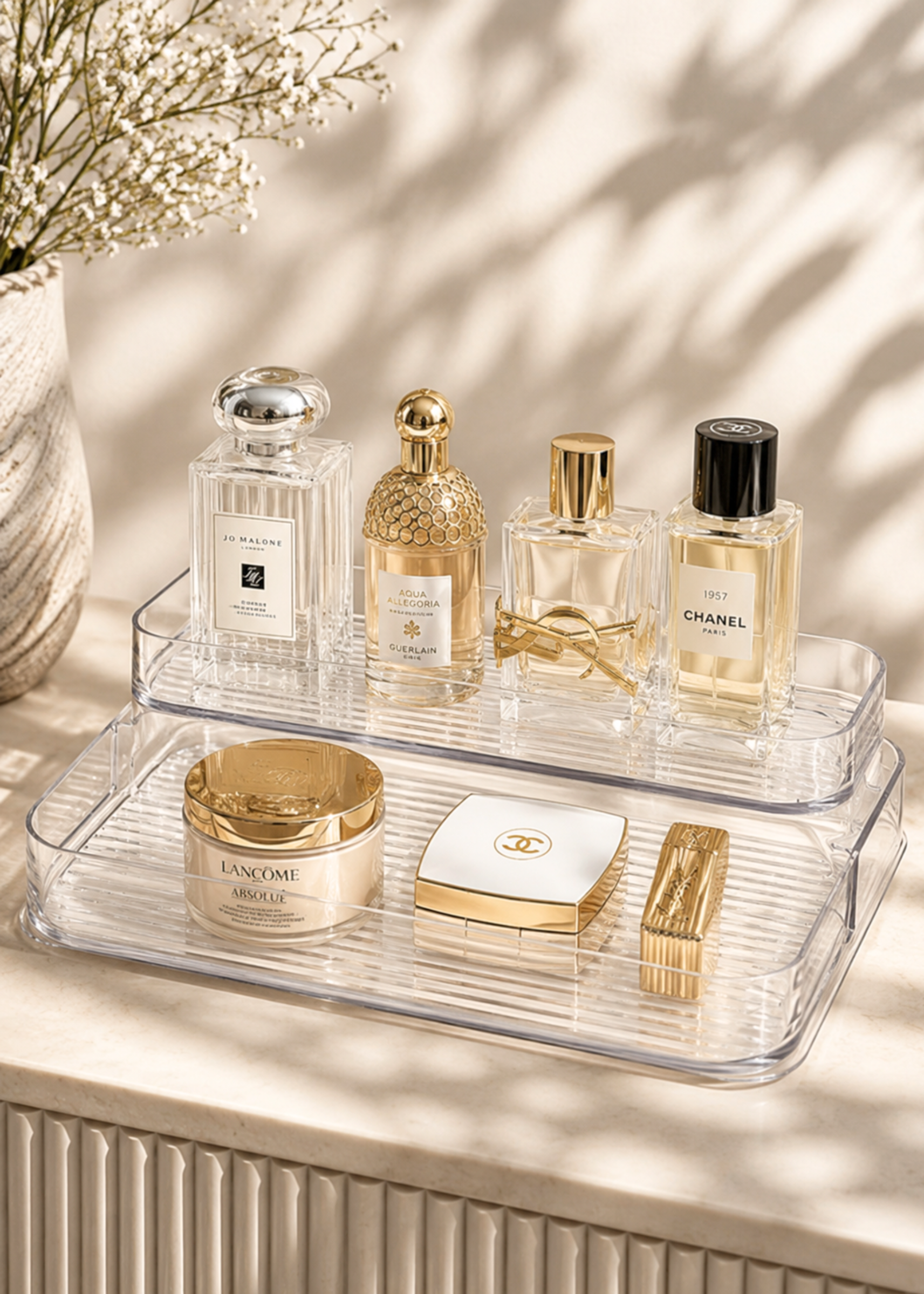2-Tier Transparent Storage Rack