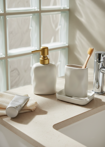 Lucent Bathroom Set - White (Set of 3)