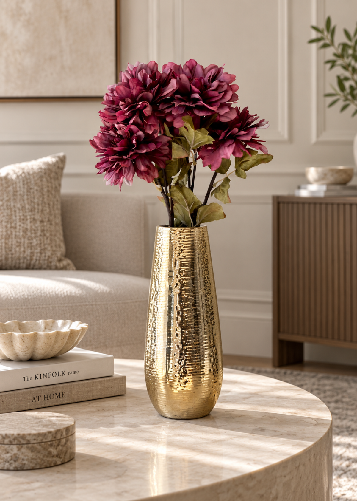 Artificial Plum Peony Flower - Set of 2