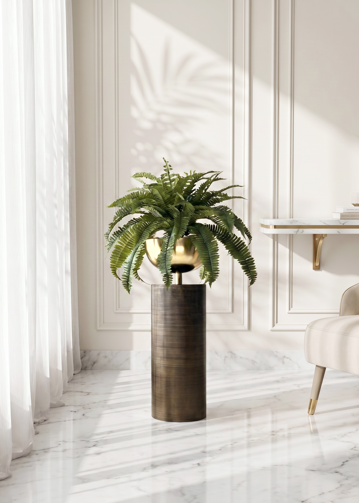 Sabi Fluted Planters - Antique Brown