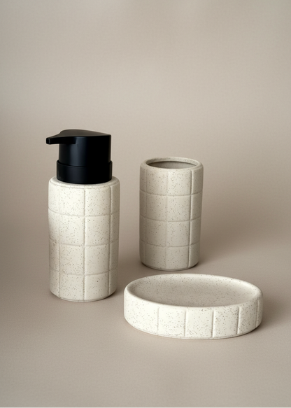 Stria Bathroom Set - Beige (Set of 3)