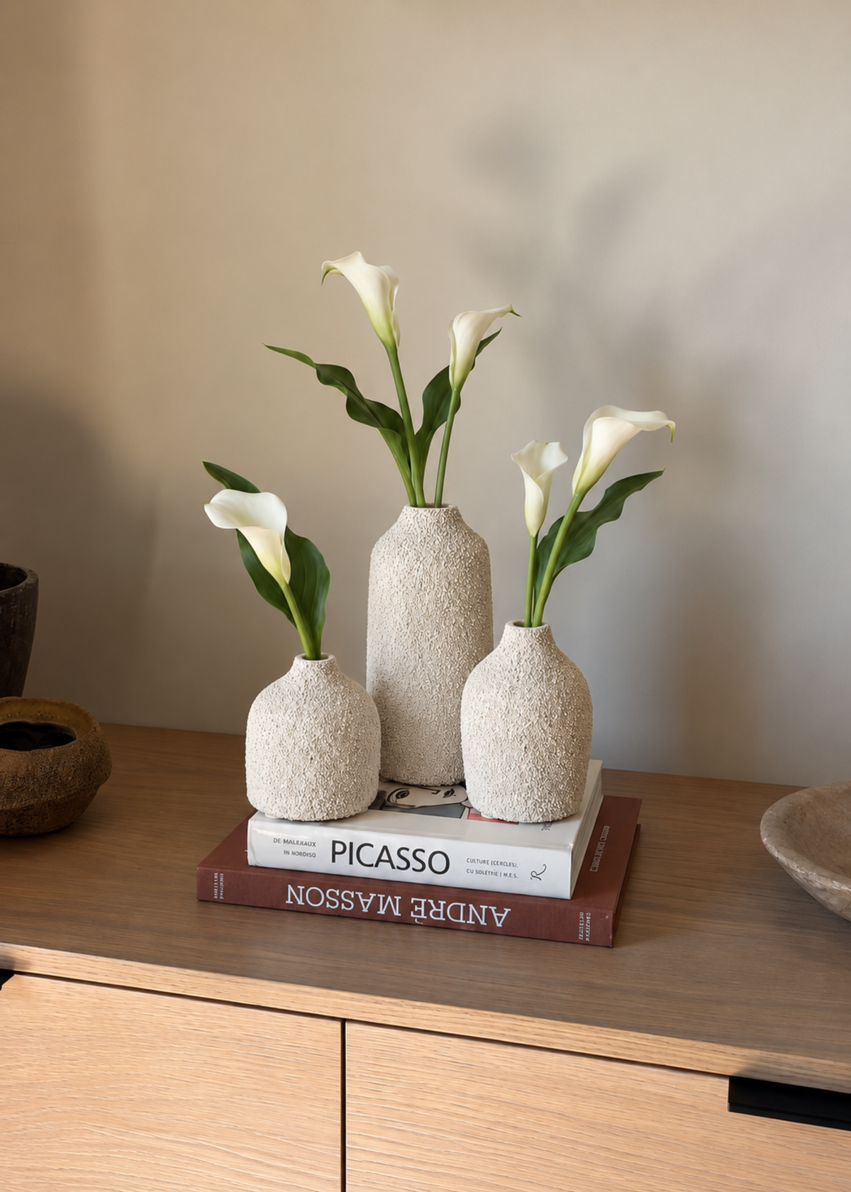 Elma Small Glass Vase - Textured (Set of 3)