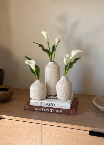 Elma Small Glass Vase - Textured (Set of 3)