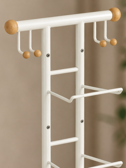 Multifunction Ball Storage Rack - White