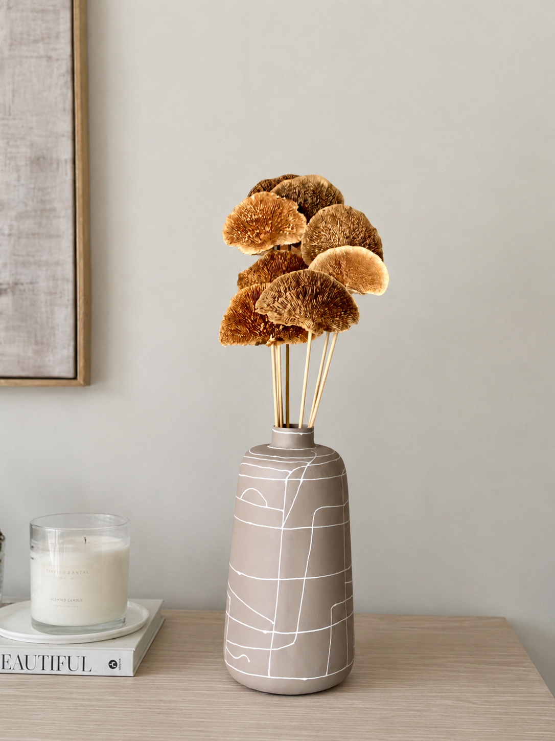 Wild Mushroom Bunch - (Brown)Set of 8