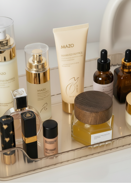 Countertop Cosmetics Storage Tray - Amber