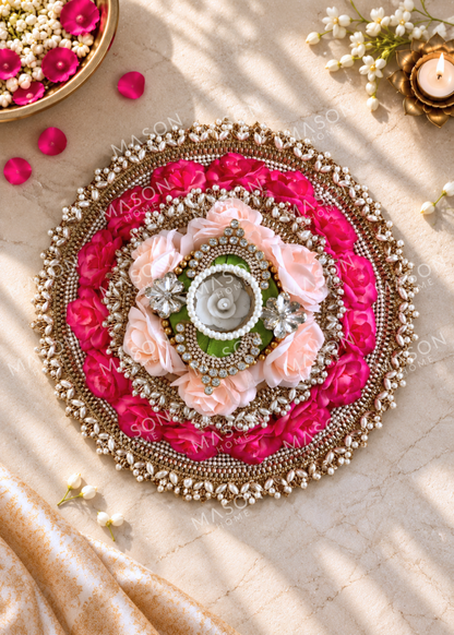Festive Royal Blossom I Artifical Rangoli