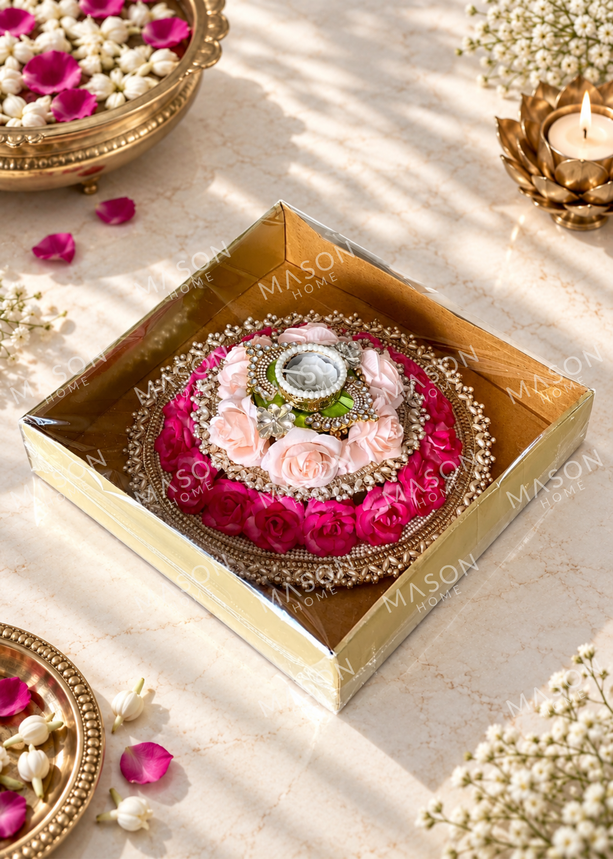 Festive Royal Blossom I Artifical Rangoli