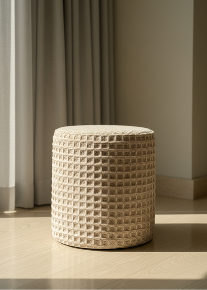 Wilson Waffle Pouffe - Beige