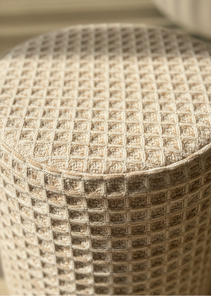 Wilson Waffle Pouffe - Beige