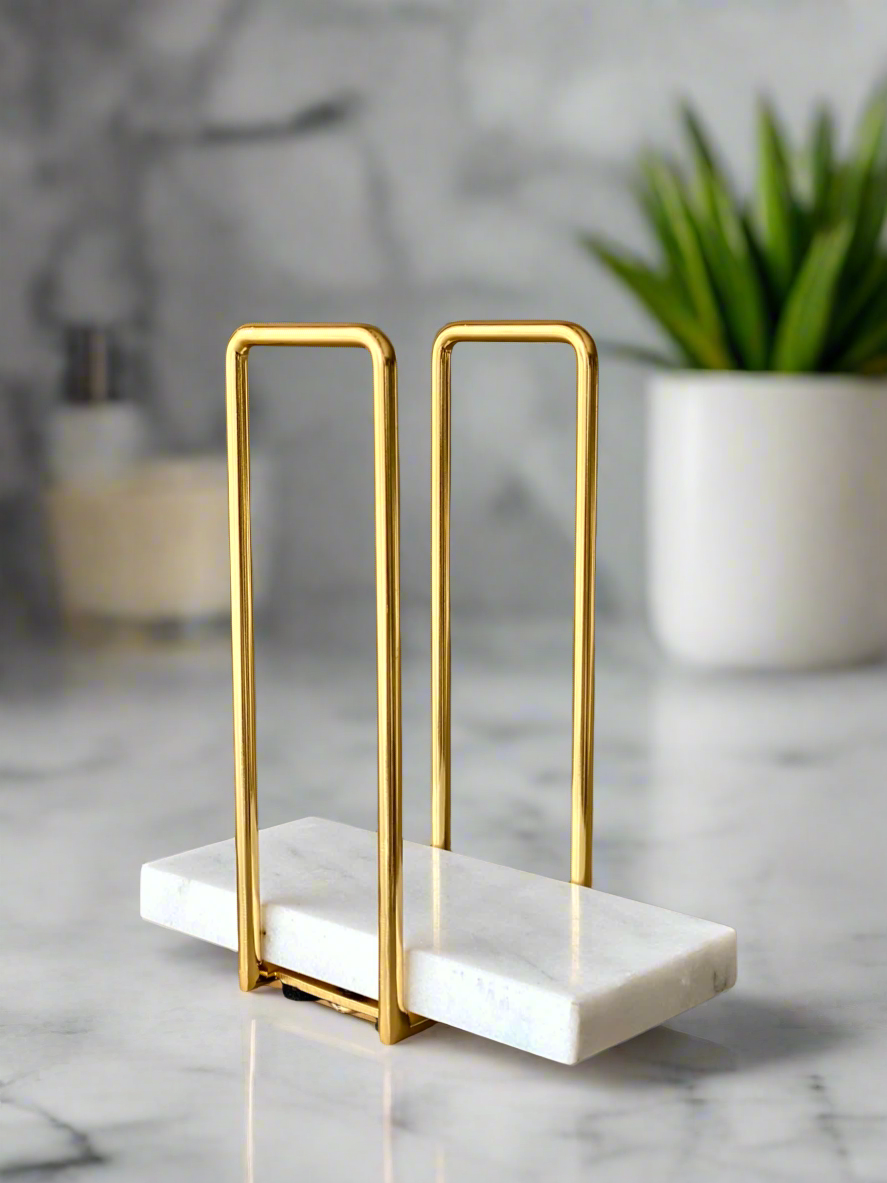 Imperial Napkin Holder - White &amp; Gold