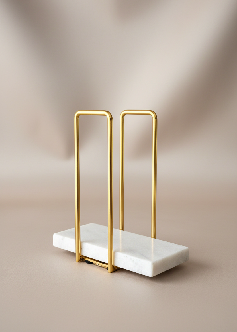 Imperial Napkin Holder - White &amp; Gold