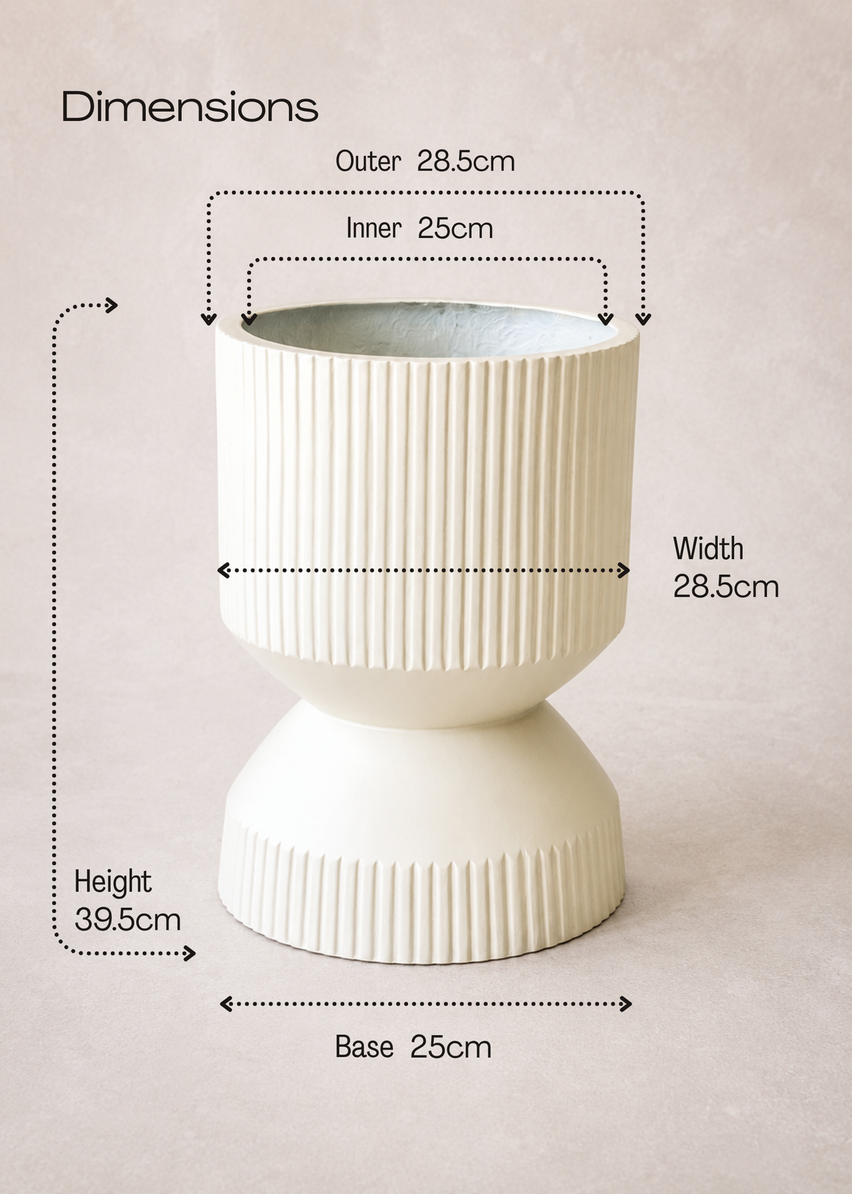 Willow Reversible Planters - Ivory