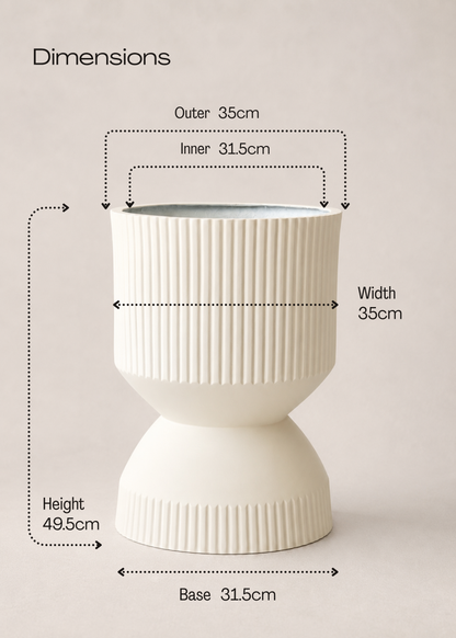 Willow Reversible Planters - Ivory