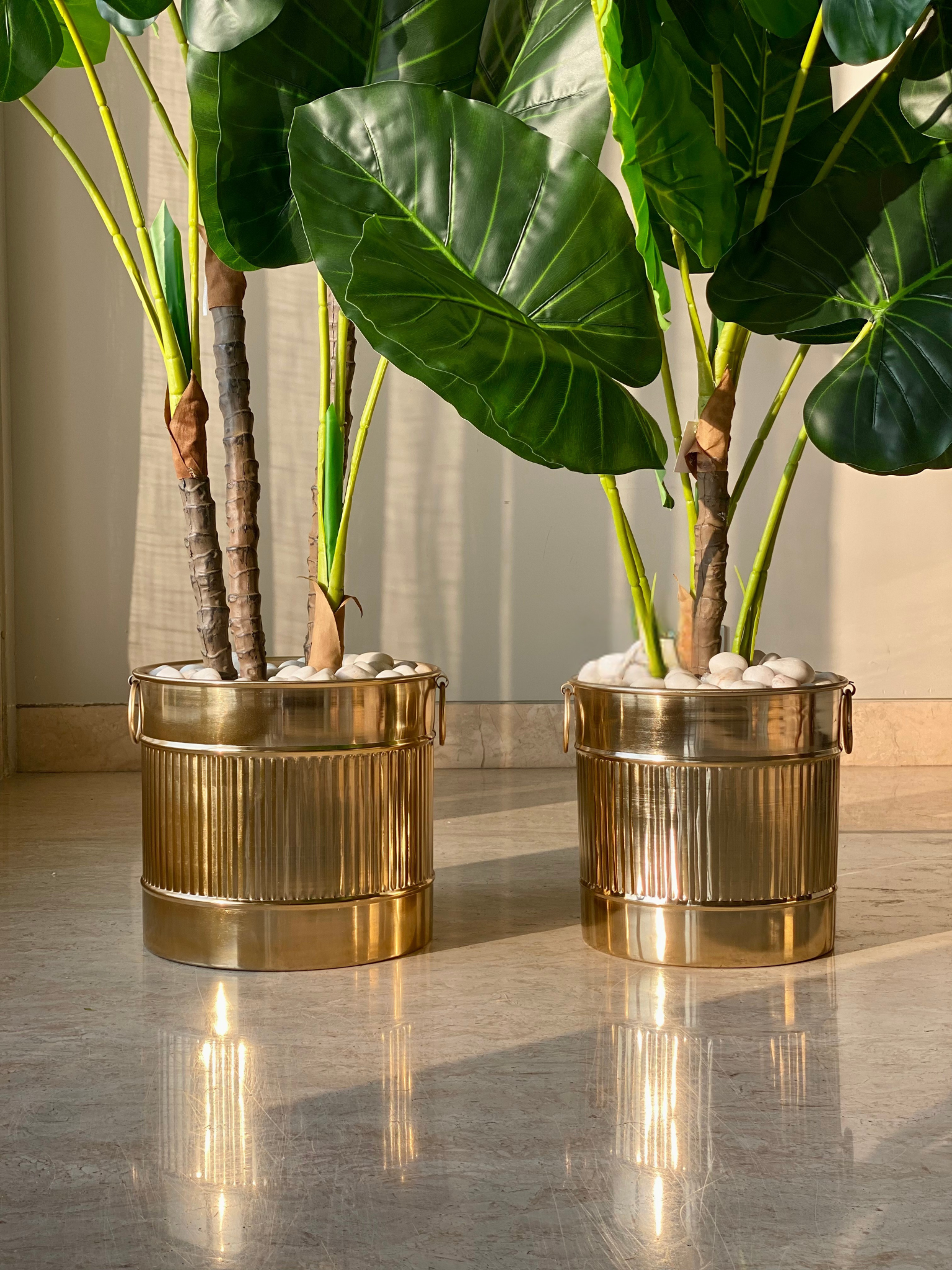 Nova Fluted Planters -  Gold