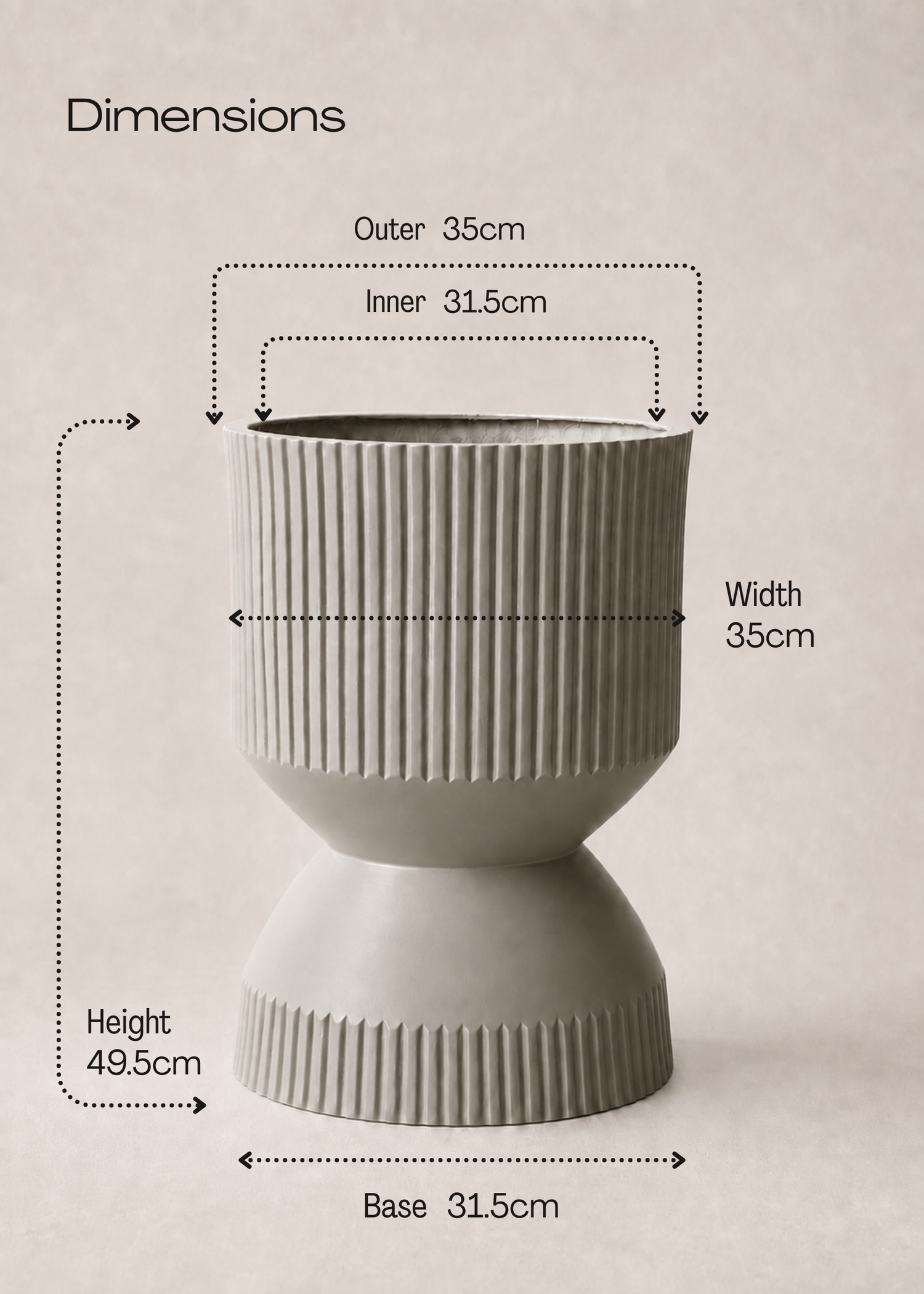 Willow Reversible Planters - Beige