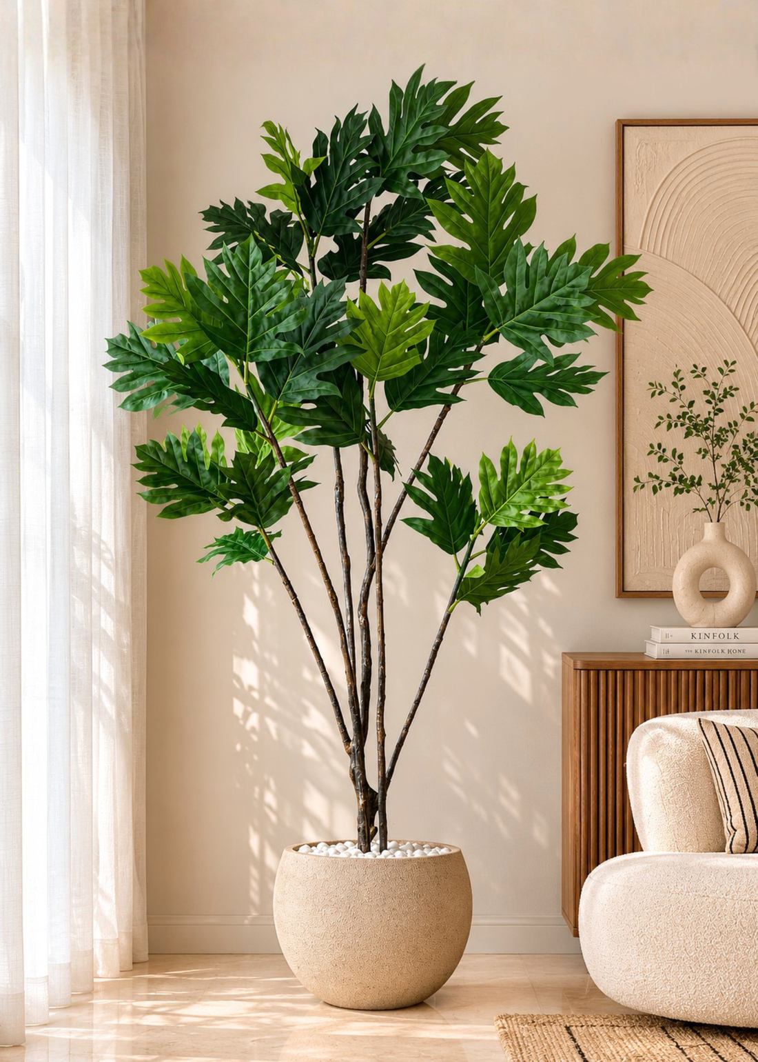 Artificial Bush Philodendron Plant - 8 Feet
