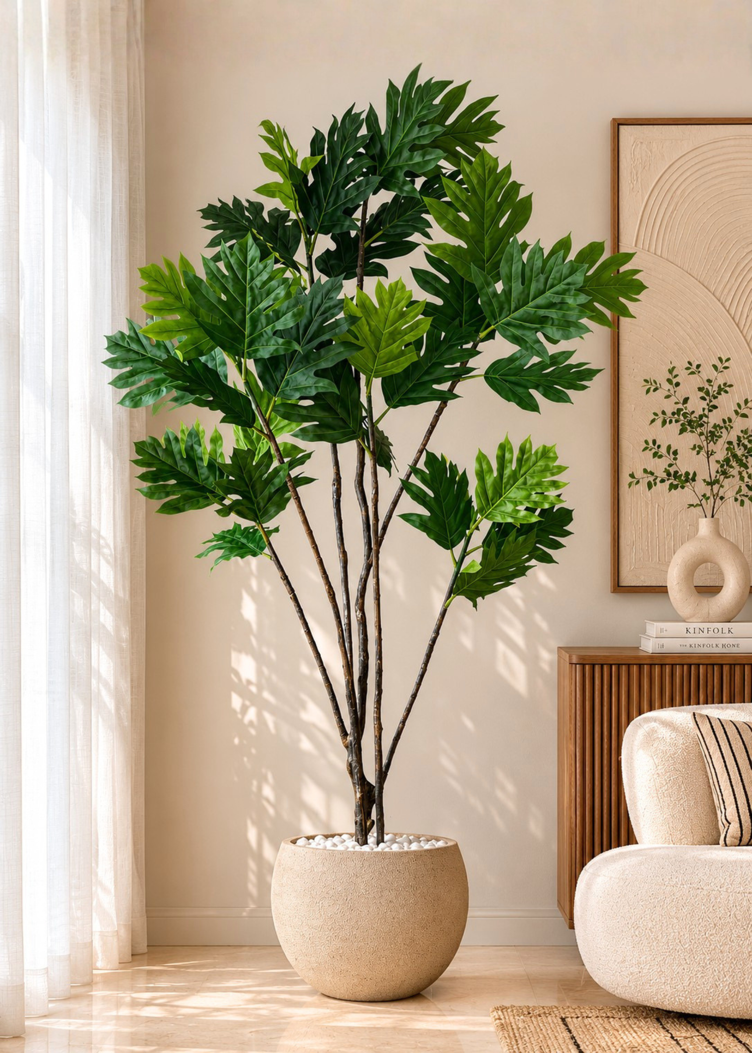 Artificial Bush Philodendron Plant - 8 Feet