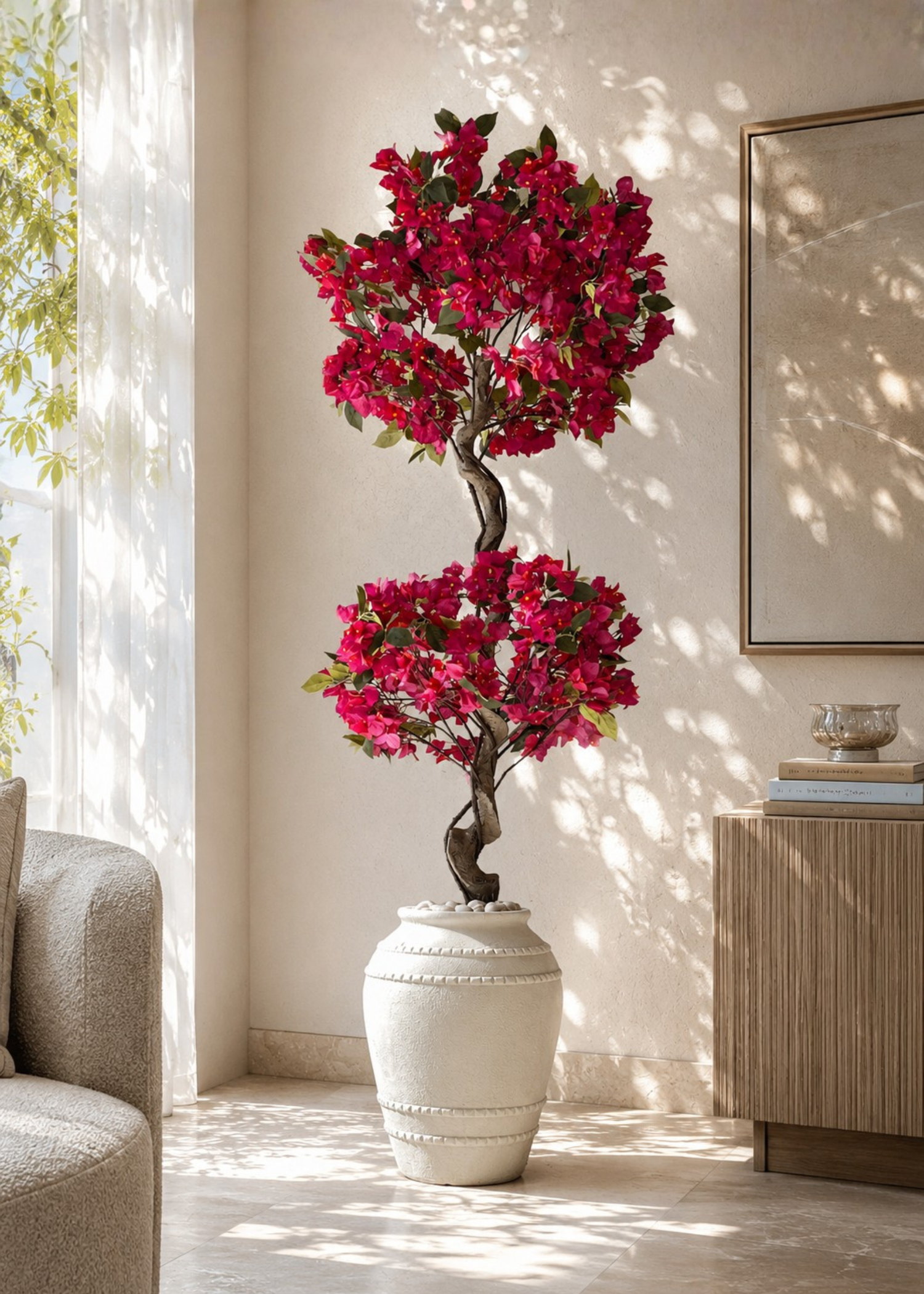 Artificial Fuschia Pink Bougainvillea Plant - 6 Feet