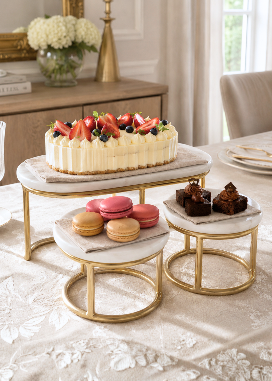 Soho Trio Marble Cake Stand -Set of 3
