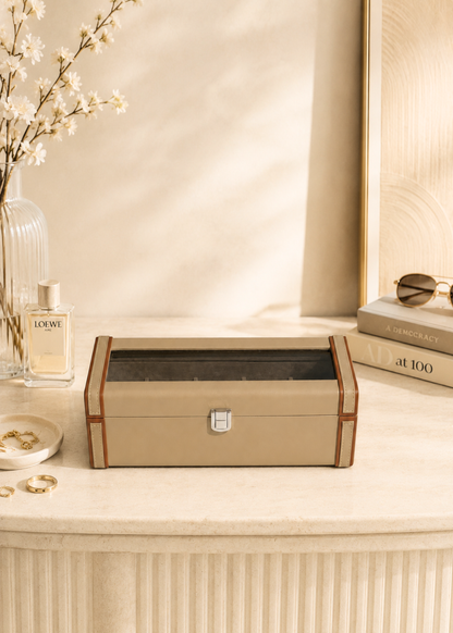 Naples Taupe Watch Box - 4 Slots
