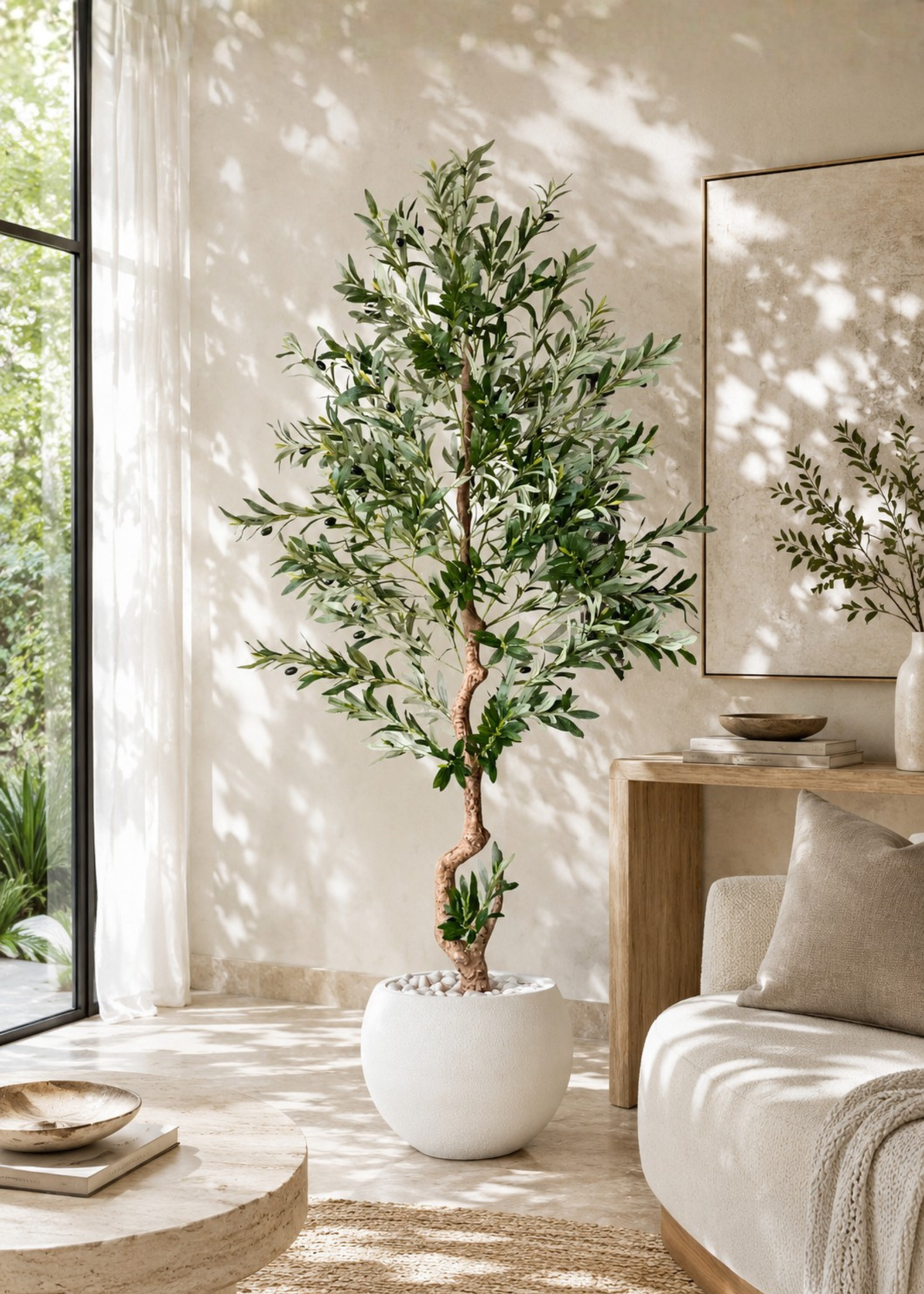 Artificial Evergreen Olive Plant - 6.5 Feet