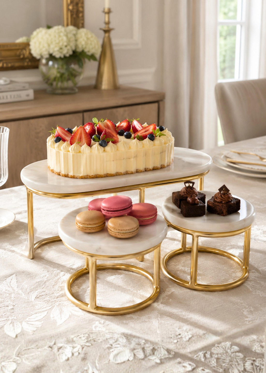 Soho Trio Marble Cake Stand -Set of 3