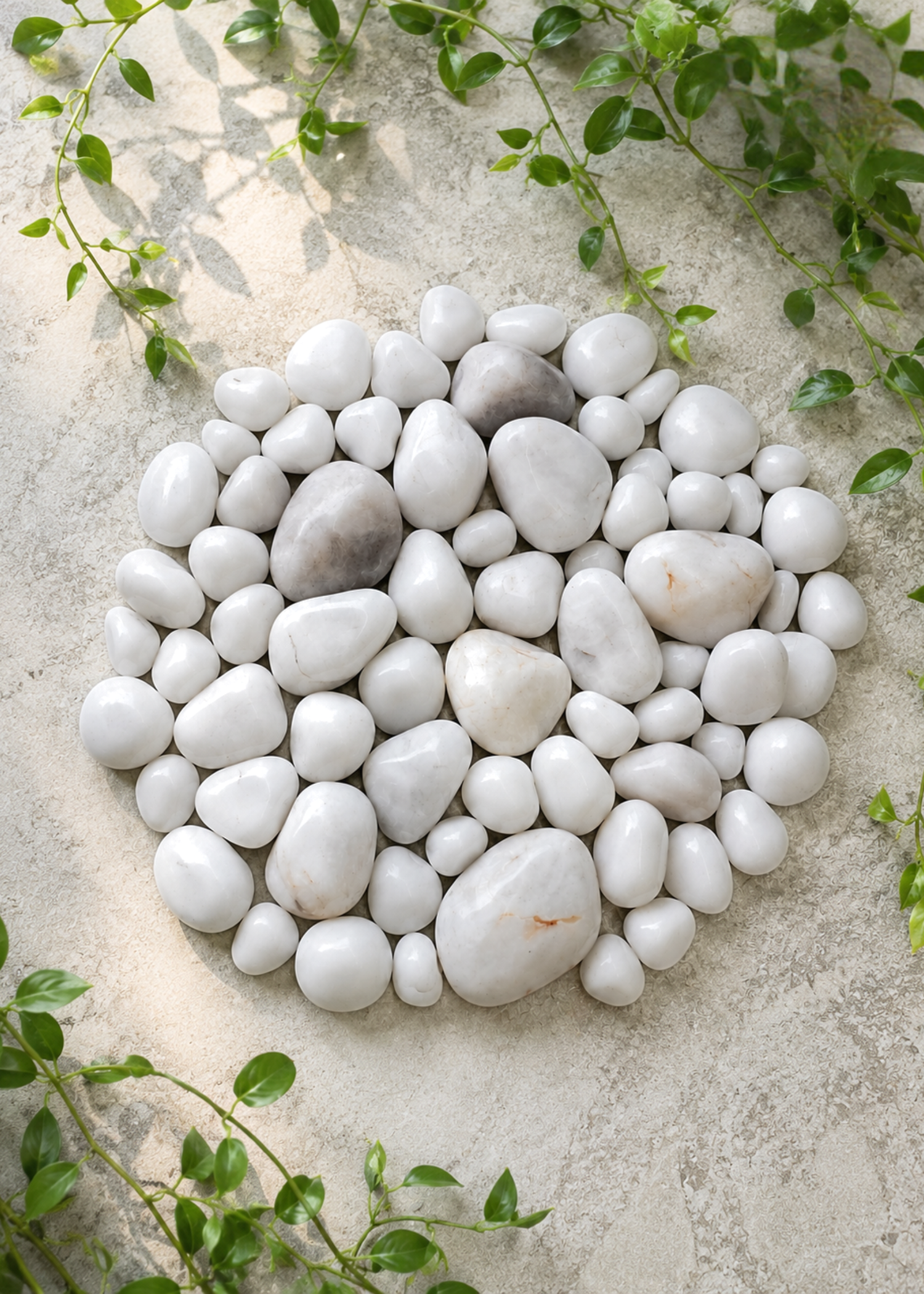 Pebbles – White Polished Stones