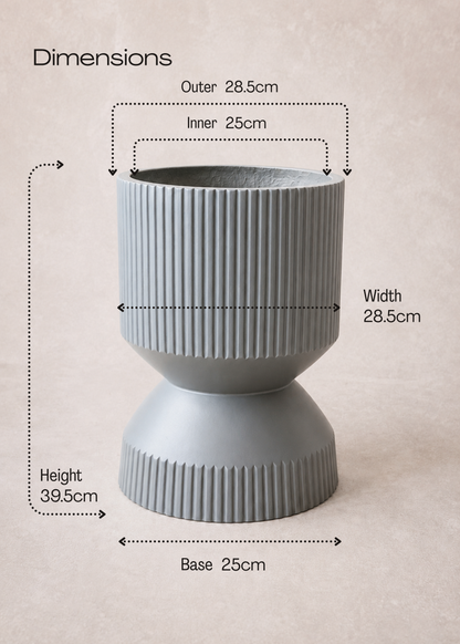 Willow Reversible Planters - Light Grey