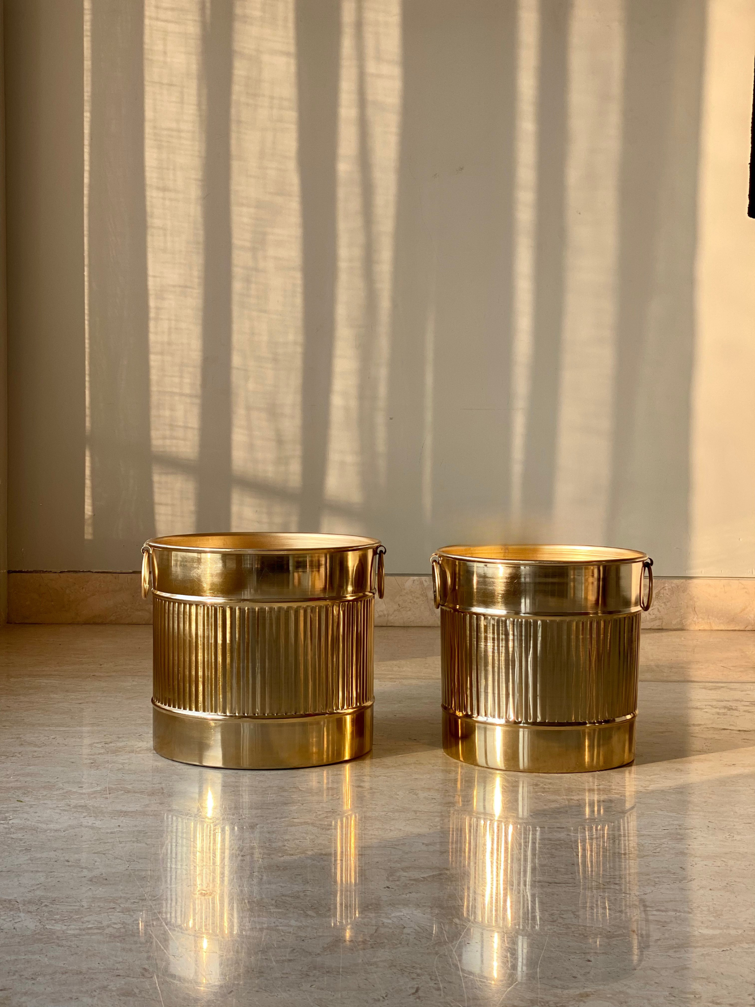 Nova Fluted Planters -  Gold