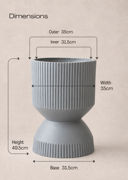 Willow Reversible Planters - Light Grey