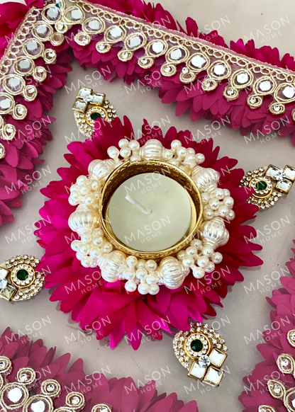 Festive Meher Floral Diya Rangoli