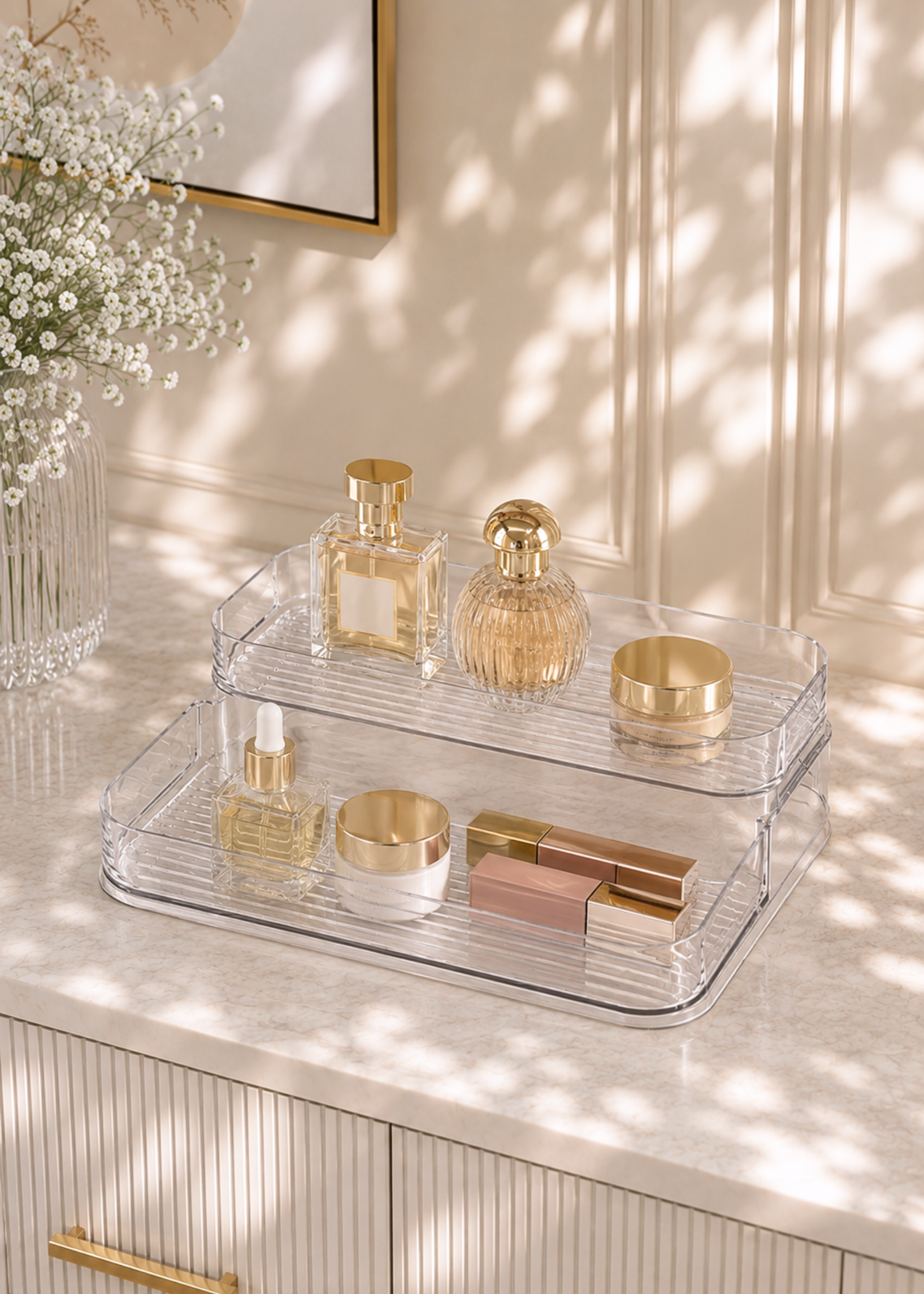 2-Tier Transparent Storage Rack